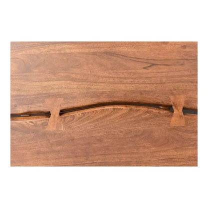 Solid Wood Aurelle Home Marlene Brown Rustic Acacia Wood Platform Bed - image 5
