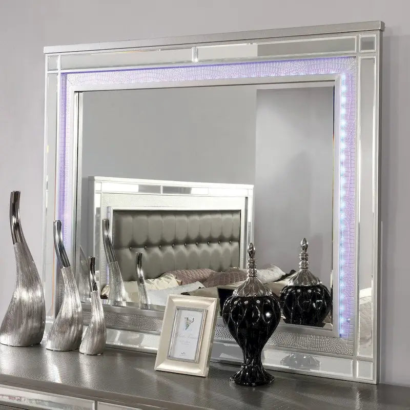 Engineered Wood Derc Contemporary 2-piece 7-Drawer Dresser and Mirror Set by Furniture of America - image 1