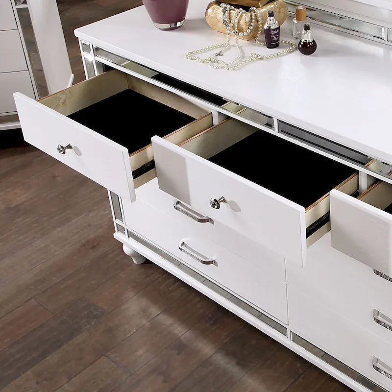Engineered Wood Derc Contemporary 2-piece 7-Drawer Dresser and Mirror Set by Furniture of America - image 4