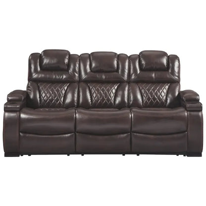 Warnerton Chocolate Brown Faux Leather Power Reclining Sofa - 84 W x 38 D x 44 H - image 2
