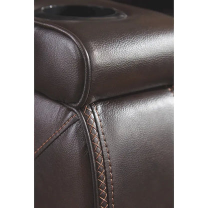 Warnerton Chocolate Brown Faux Leather Power Reclining Sofa - 84 W x 38 D x 44 H - image 5