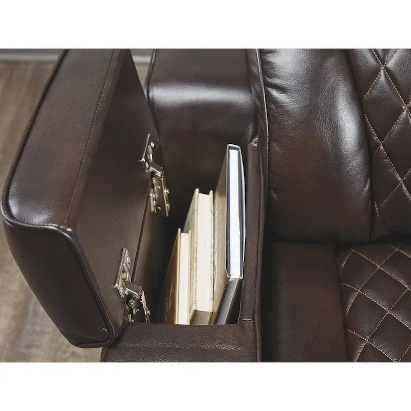 Warnerton Chocolate Brown Faux Leather Power Reclining Sofa - 84 W x 38 D x 44 H - image 6