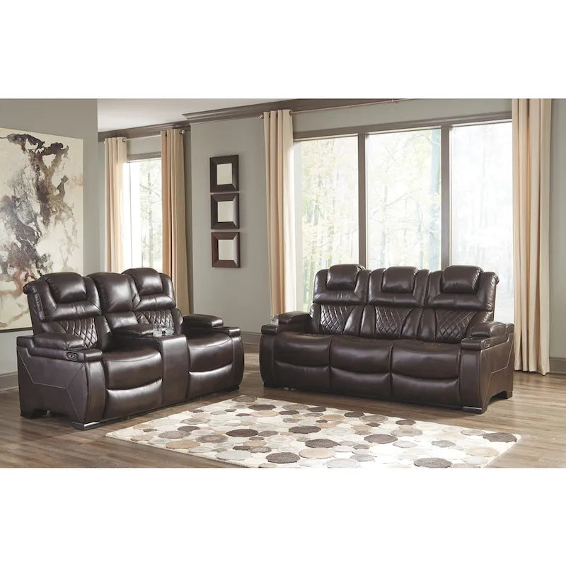 Warnerton Chocolate Brown Faux Leather Power Reclining Sofa - 84 W x 38 D x 44 H - image 7