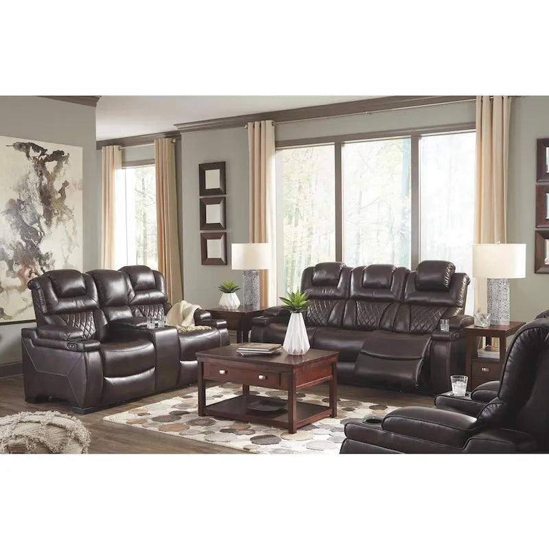 Warnerton Chocolate Brown Faux Leather Power Reclining Sofa - 84 W x 38 D x 44 H - image 8