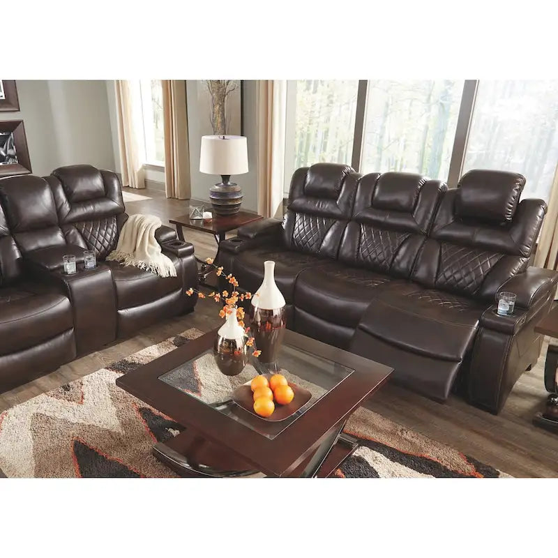 Warnerton Chocolate Brown Faux Leather Power Reclining Sofa - 84 W x 38 D x 44 H - image 9