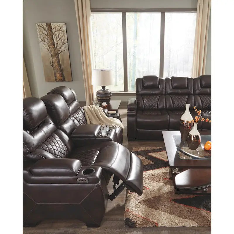 Warnerton Chocolate Brown Faux Leather Power Reclining Sofa - 84 W x 38 D x 44 H - image 11
