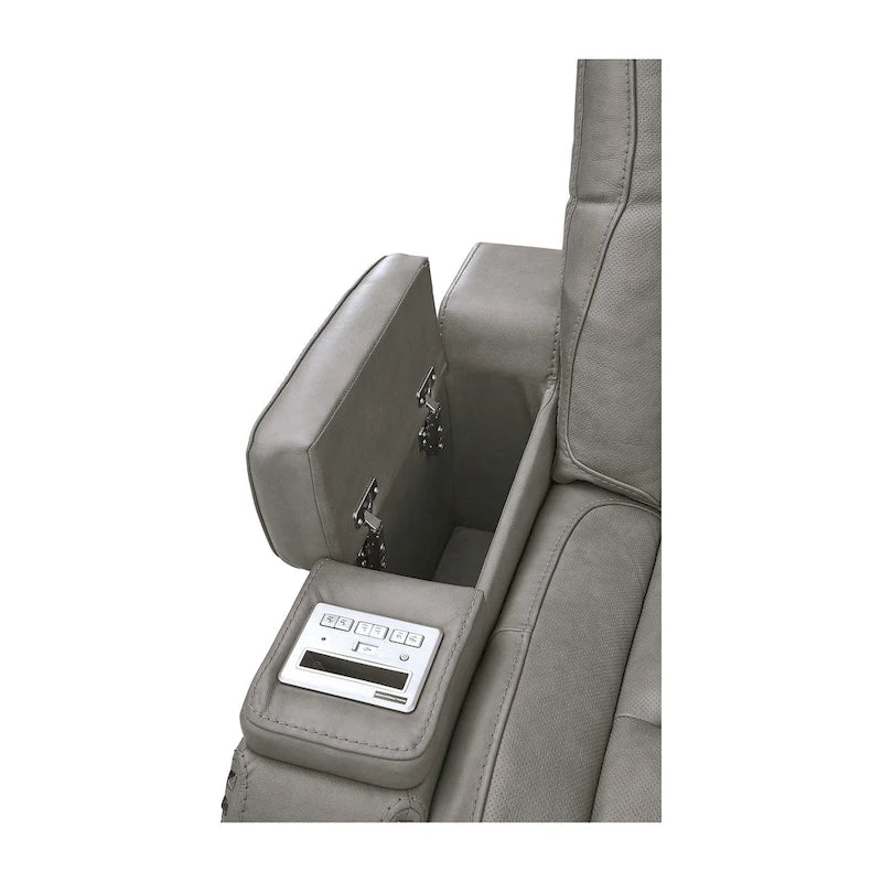 Metal Signature Design by Man-Den Leather Power Adjustable Dual Reclining Sofa - 85 W x 40 D x 43 H - image 3