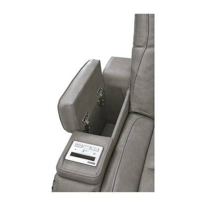 Metal Signature Design by Man-Den Leather Power Adjustable Dual Reclining Sofa - 85 W x 40 D x 43 H - image 3
