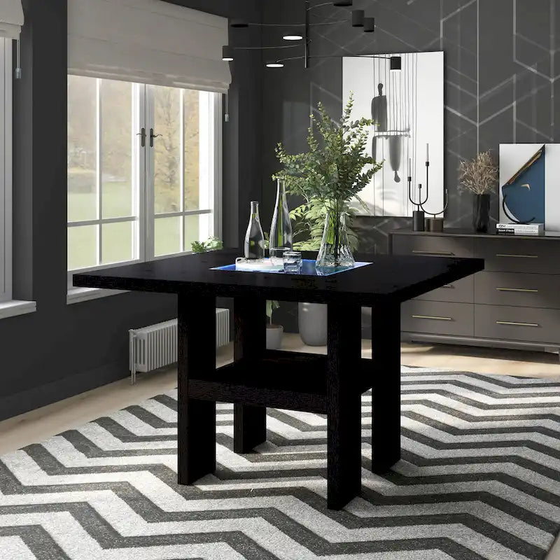 Solid Wood Strick & Bolton Lange 54-inch Square Light-up Counter Height Wood Dining Table - image 2
