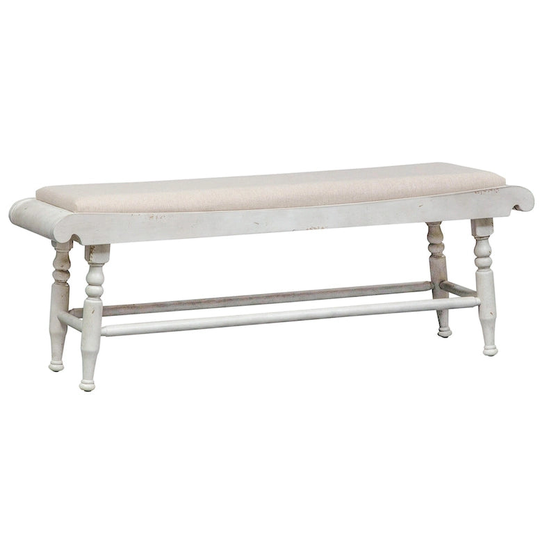 Wood Whitney Antique Linen & Weathered Gray 6 Piece Trestle Table Set - image 4