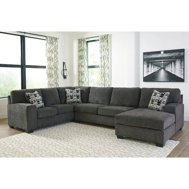 Wood Ballinasloe 3-Piece Sectional - Smoke - image 2