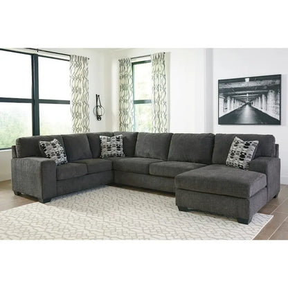 Wood Ballinasloe 3-Piece Sectional - Smoke - image 2