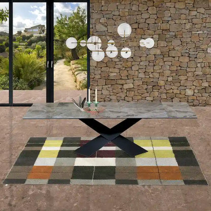 Metal Davee Grey Ceramic Extendable Dining Table - 70.87/106.31*35.43*29.53inches - image 2