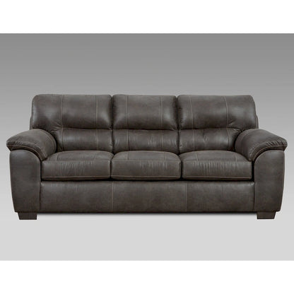 Leather Roundhill Furniture Tirana Contemporary Fabric Pillow- Arm 4-Piece Sofa Set in Sequoia Ash - image 3