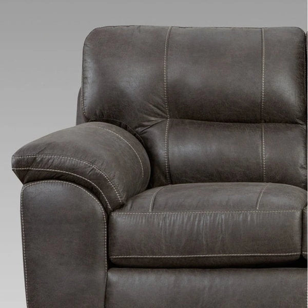 Leather Roundhill Furniture Tirana Contemporary Fabric Pillow- Arm 4-Piece Sofa Set in Sequoia Ash - image 4