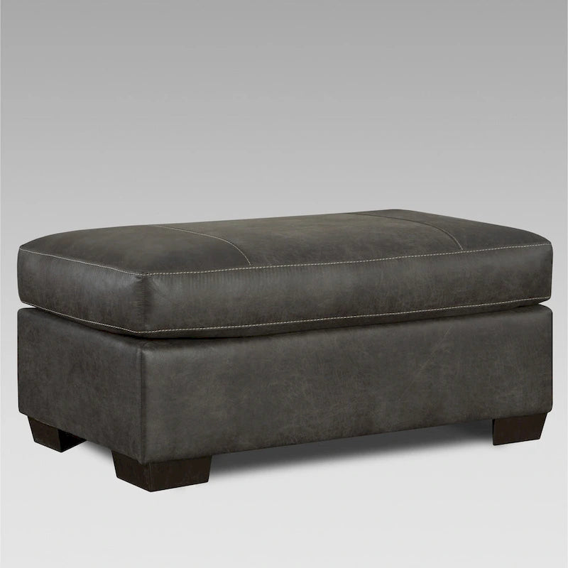 Leather Roundhill Furniture Tirana Contemporary Fabric Pillow- Arm 4-Piece Sofa Set in Sequoia Ash - image 7