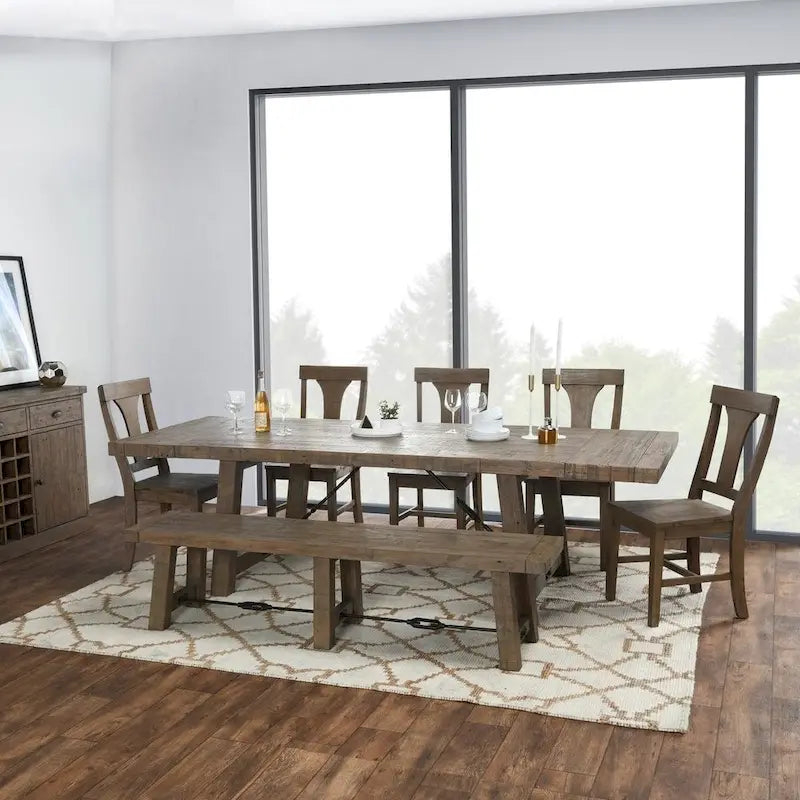Solid Wood Carbon Loft Pallero Reclaimed Pine 82-inch Extension Dining Table - image 1