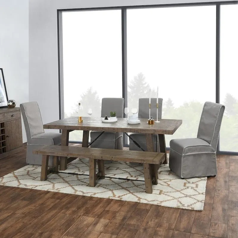 Solid Wood Carbon Loft Pallero Reclaimed Pine 82-inch Extension Dining Table - image 2