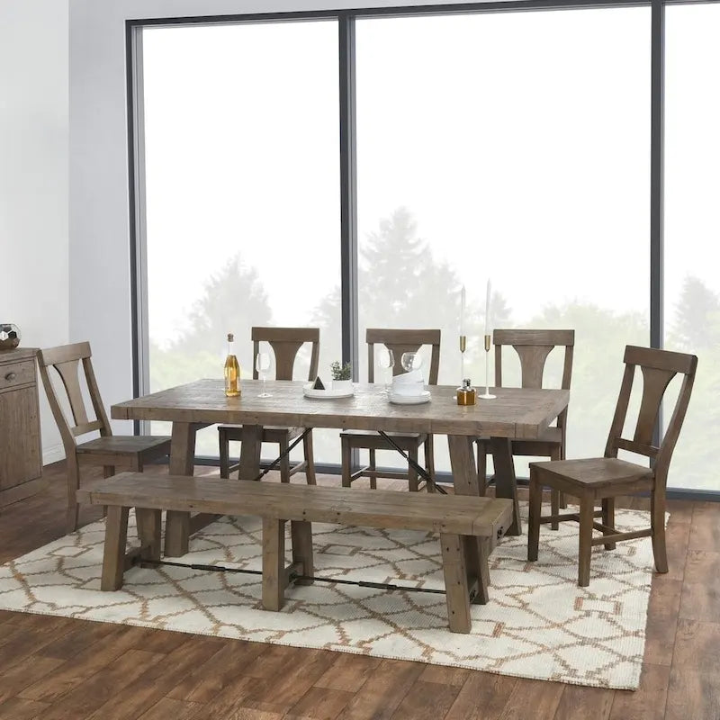 Solid Wood Carbon Loft Pallero Reclaimed Pine 82-inch Extension Dining Table - image 3