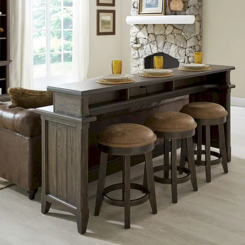 Wood Paradise Valley Saddle Brown 4 Piece Console Table Set - image 1
