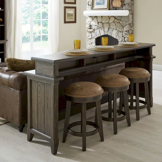 Wood Paradise Valley Saddle Brown 4 Piece Console Table Set - image 1