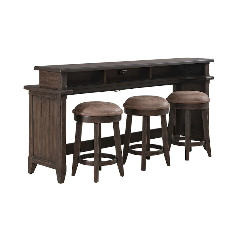 Wood Paradise Valley Saddle Brown 4 Piece Console Table Set - image 2