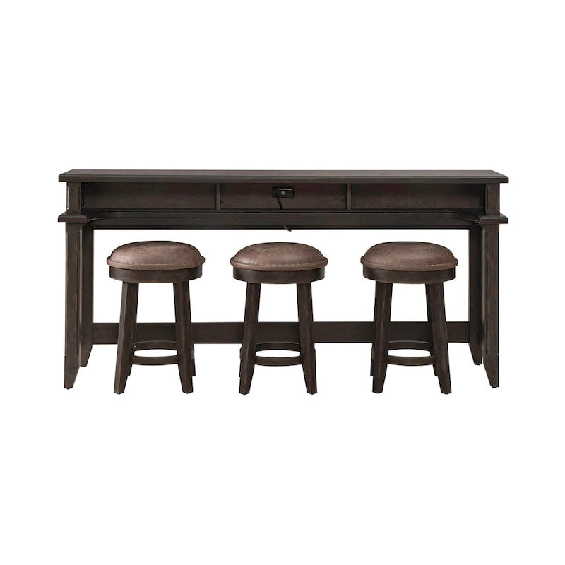 Wood Paradise Valley Saddle Brown 4 Piece Console Table Set - image 3