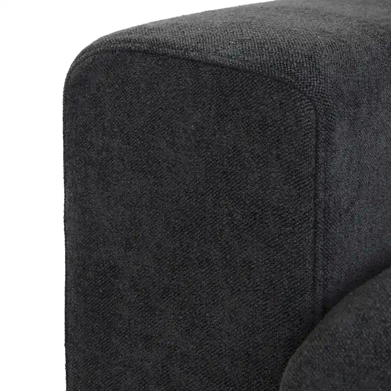 Solid Wood 160.6 Modern Linen Sectional Sofa4-seater Modar Couch with Storage Ottoman for Living Room. - image 7