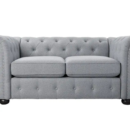 Wood Corvus Aleksis 2-piece Tufted Rolled Arm Chesterfield Sofa and Loveseat Set - image 16