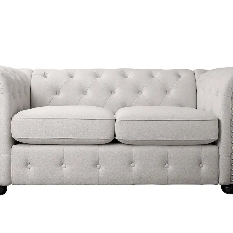 Wood Corvus Aleksis 2-piece Tufted Rolled Arm Chesterfield Sofa and Loveseat Set - image 22