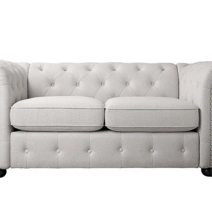 Wood Corvus Aleksis 2-piece Tufted Rolled Arm Chesterfield Sofa and Loveseat Set - image 22