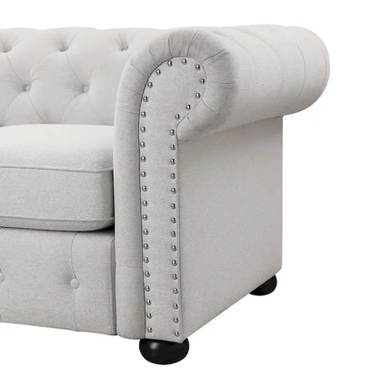 Wood Corvus Aleksis 2-piece Tufted Rolled Arm Chesterfield Sofa and Loveseat Set - image 23