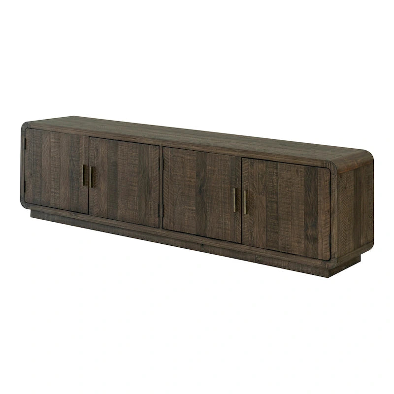 Wood Aurelle Home Modima Rustic Rounded Edge Entertainment Center - image 9