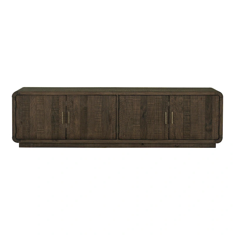 Wood Aurelle Home Modima Rustic Rounded Edge Entertainment Center - image 10