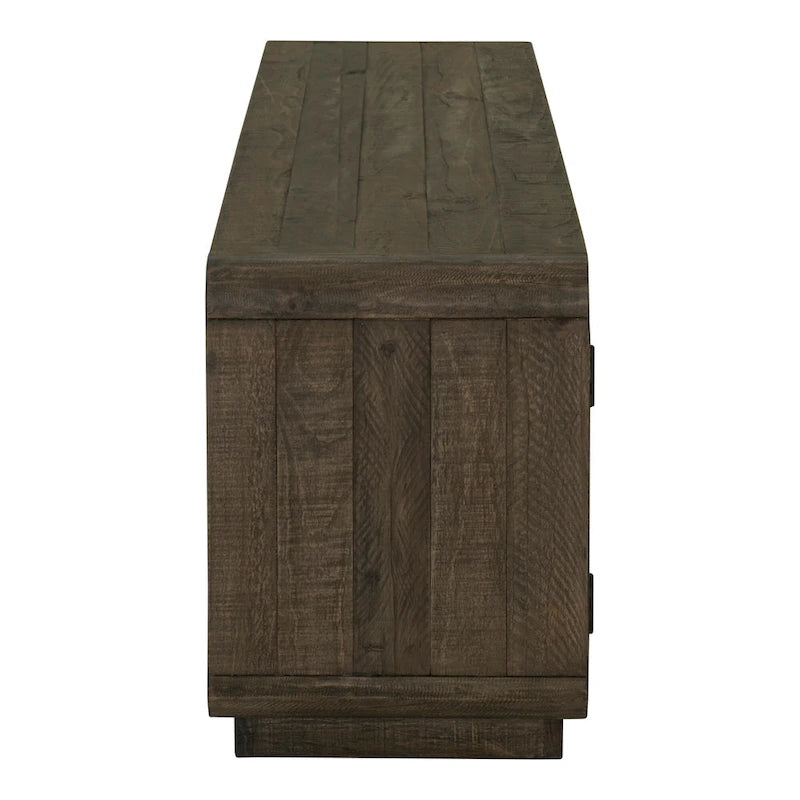 Wood Aurelle Home Modima Rustic Rounded Edge Entertainment Center - image 11