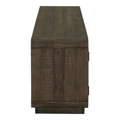 Wood Aurelle Home Modima Rustic Rounded Edge Entertainment Center - image 11