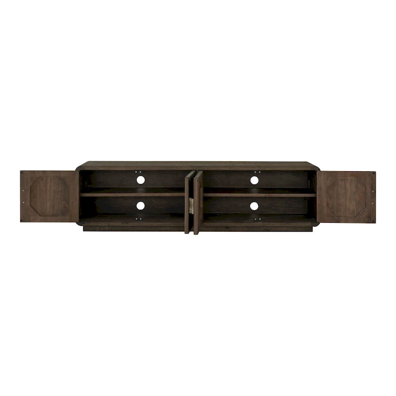Wood Aurelle Home Modima Rustic Rounded Edge Entertainment Center - image 12
