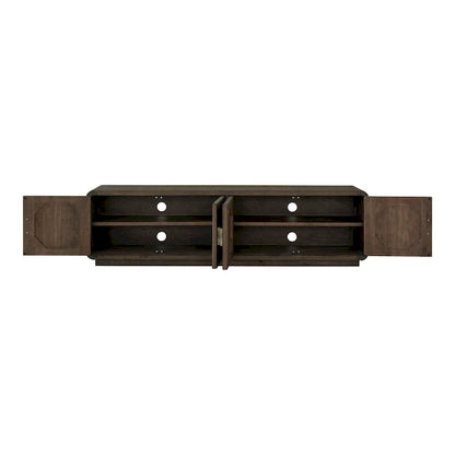 Wood Aurelle Home Modima Rustic Rounded Edge Entertainment Center - image 12