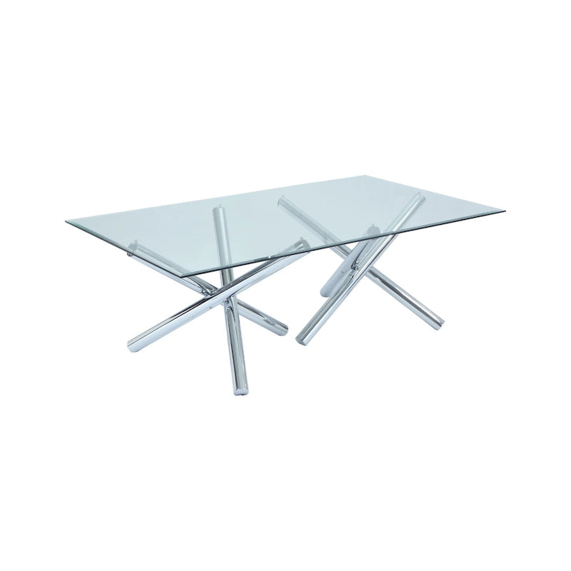 Metal Somette Leilany 42 x 72 Rectangar Dining Table - Stainless Steel - image 3