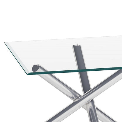 Metal Somette Leilany 42 x 72 Rectangar Dining Table - Stainless Steel - image 4