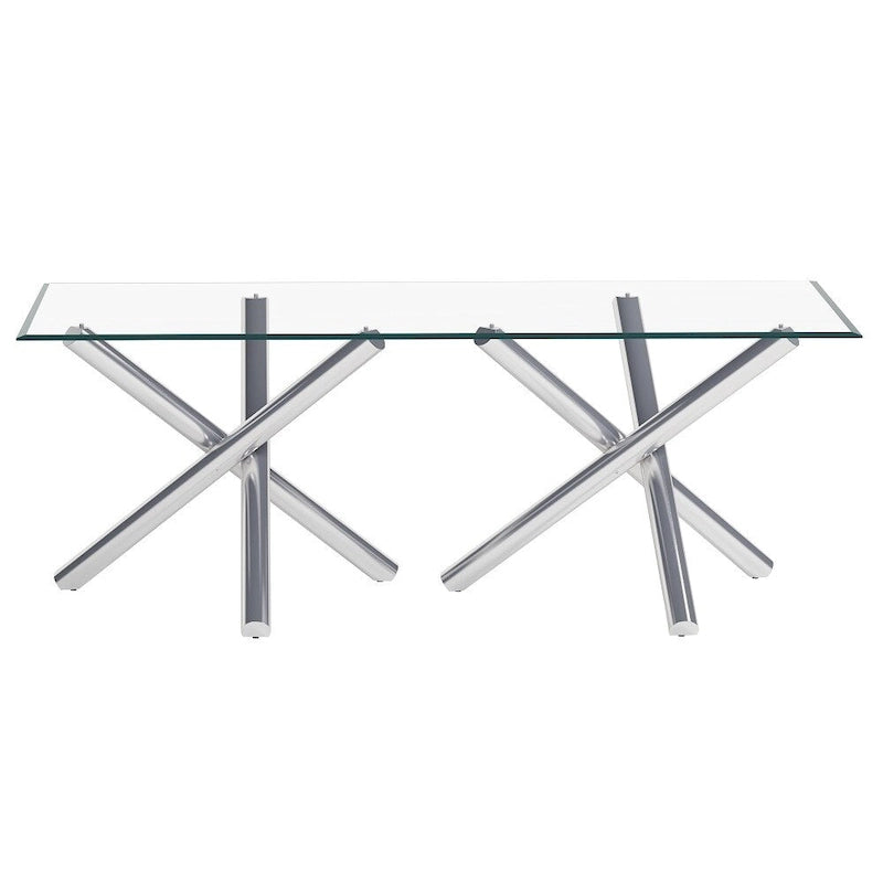 Metal Somette Leilany 42 x 72 Rectangar Dining Table - Stainless Steel - image 5