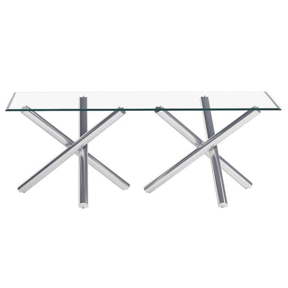Metal Somette Leilany 42 x 72 Rectangar Dining Table - Stainless Steel - image 5