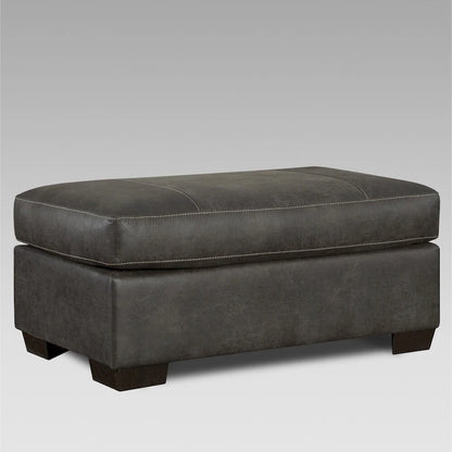 Leather Roundhill Furniture Tirana Contemporary Fabric Pillow- Arm Chair with Ottoman in Sequoia Ash - image 4