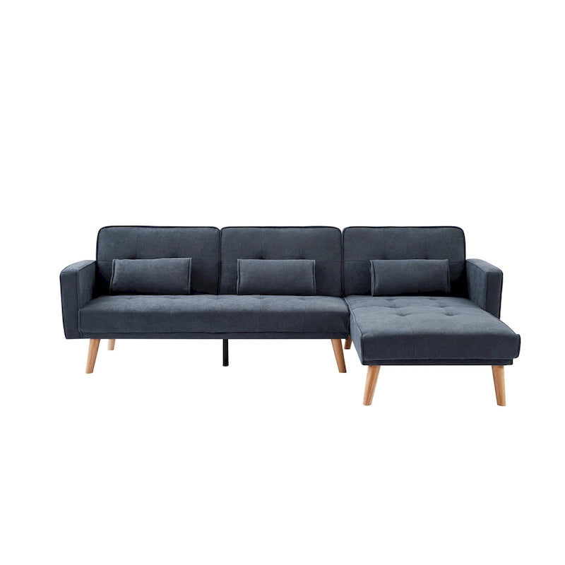 Solid Wood 82.3 Width Modern Velvet Sofa Jeweled Buttons Tufted Square Arm Couch,2 Pillows Included,Beige,4 colors - image 15