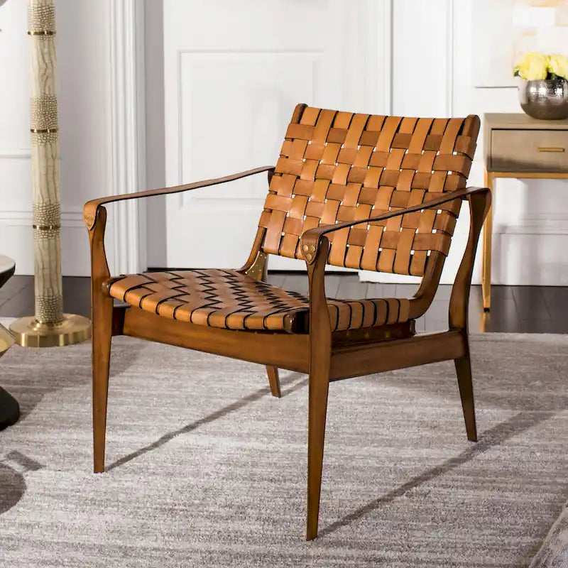 Wood Couture Zenica Leather Safari Chair - 24.5 W x 30 L x 30 H - 25W x 30D x 30H - image 2