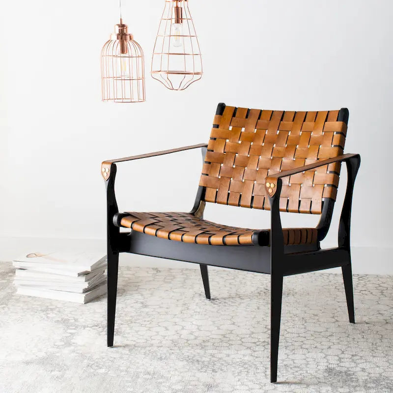 Wood Couture Zenica Leather Safari Chair - 24.5 W x 30 L x 30 H - 25W x 30D x 30H - image 4