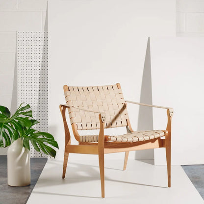 Wood Couture Zenica Leather Safari Chair - 24.5 W x 30 L x 30 H - 25W x 30D x 30H - image 5