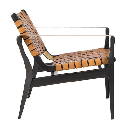 Wood Couture Zenica Leather Safari Chair - 24.5 W x 30 L x 30 H - 25W x 30D x 30H - image 14