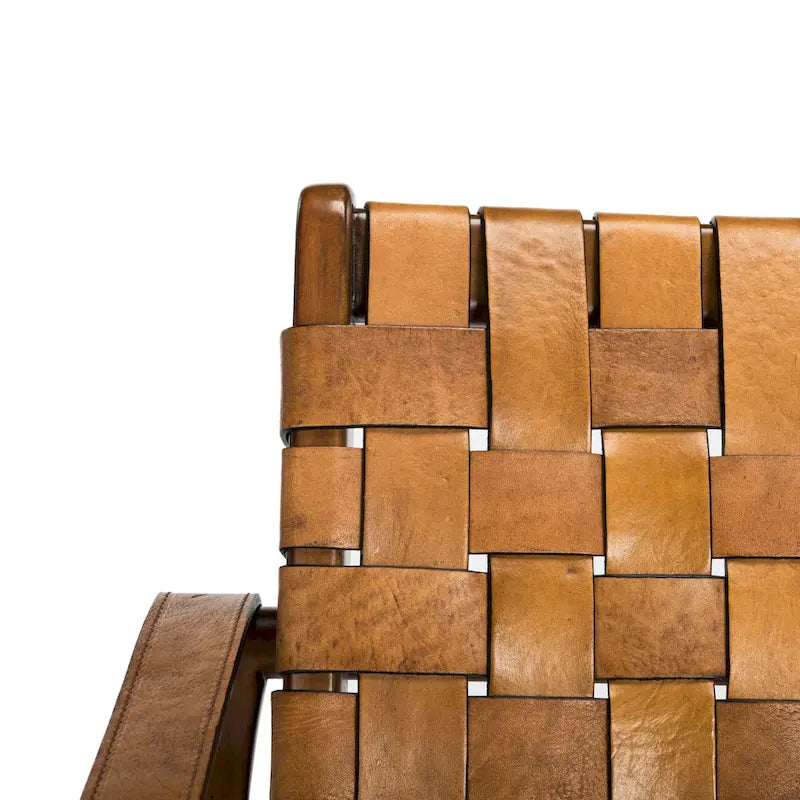 Wood Couture Zenica Leather Safari Chair - 24.5 W x 30 L x 30 H - 25W x 30D x 30H - image 21