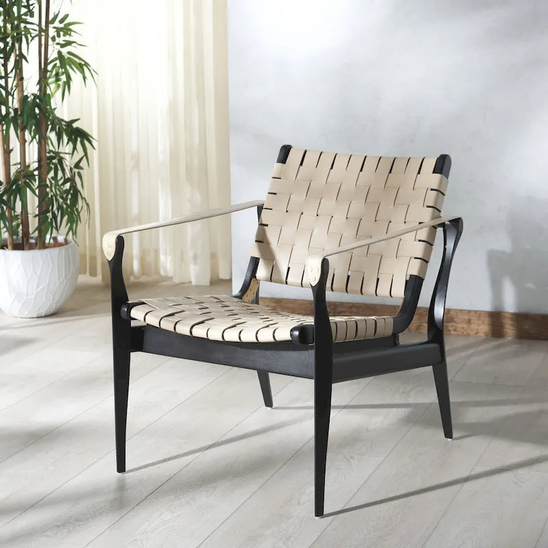 Wood Couture Zenica Leather Safari Chair - 24.5 W x 30 L x 30 H - 25W x 30D x 30H - image 23